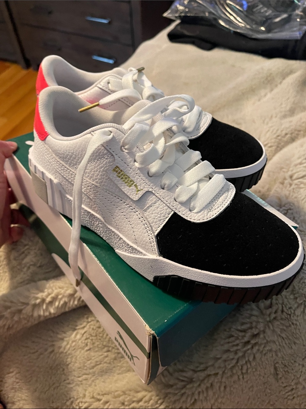 New in box puma Cali remix white black pink size 7 - no longer available NIB